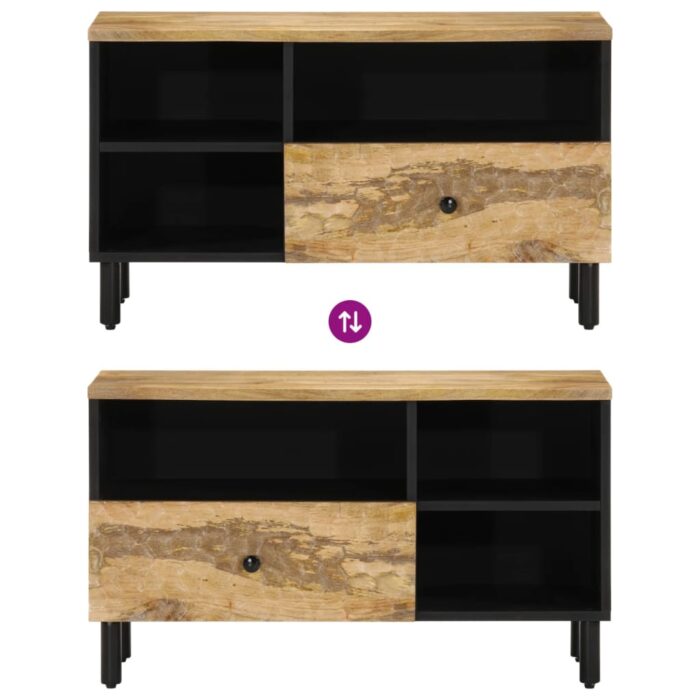 Meuble TV 80x33x46 cm bois massif de manguier – Image 5