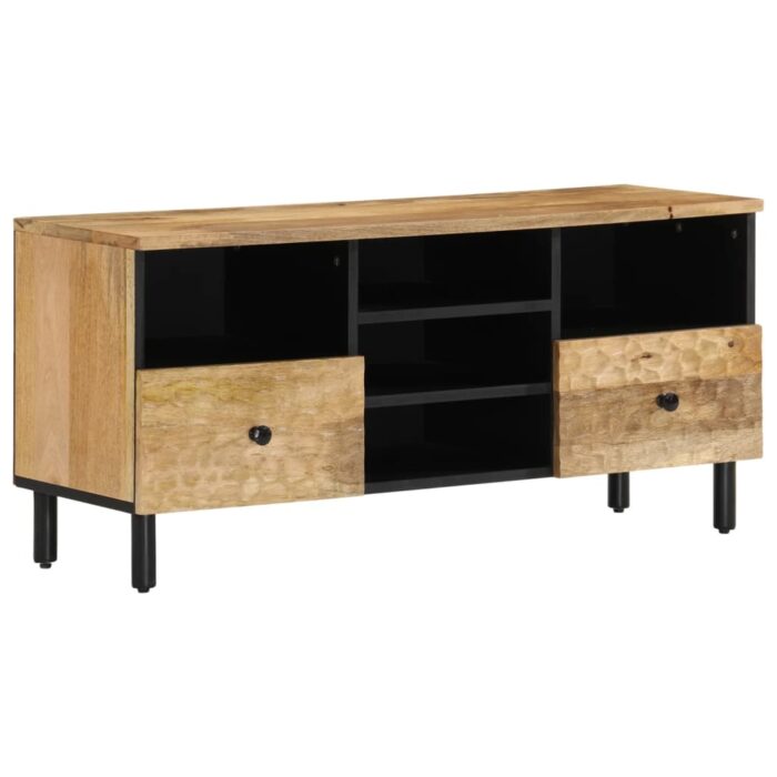 Meuble TV 100x33x46 cm bois massif de manguier – Image 1