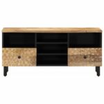 Meuble TV 100x33x46 cm bois massif de manguier – Image 2