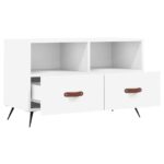 Meuble TV Blanc 80x36x50 cm Bois d'ingénierie – Image 4