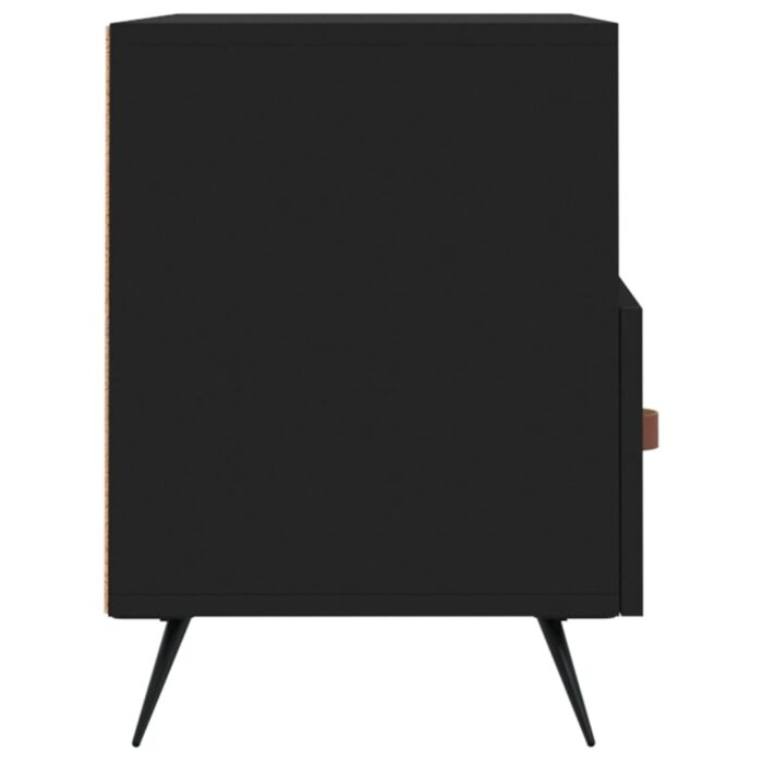 Meuble TV Noir 80x36x50 cm Bois d'ingénierie – Image 5