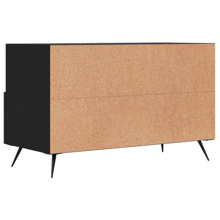 Meuble TV Noir 80x36x50 cm Bois d'ingénierie – Image 6
