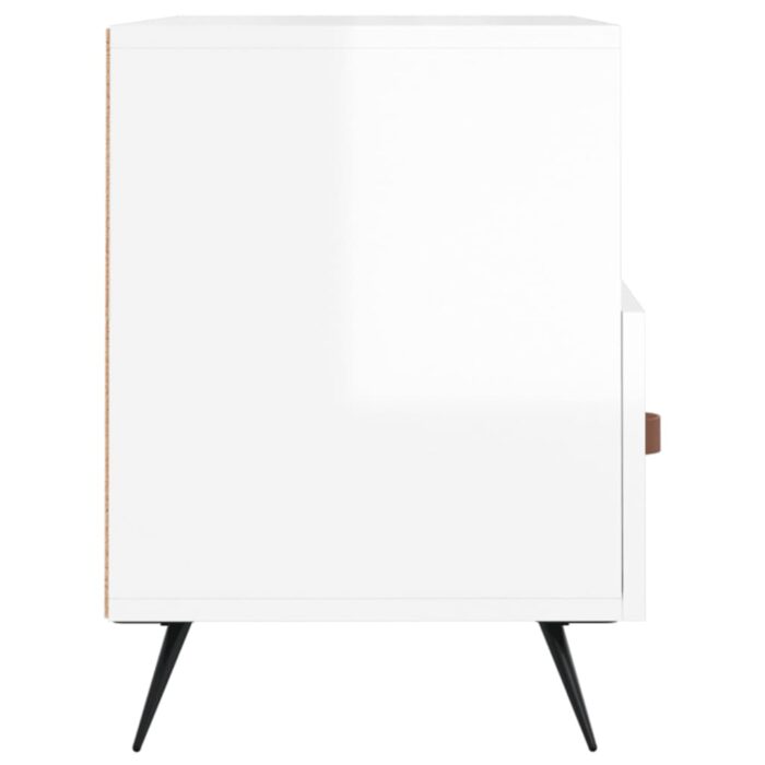 Meuble TV Blanc brillant 80x36x50 cm Bois d'ingénierie – Image 5