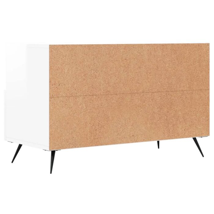 Meuble TV Blanc brillant 80x36x50 cm Bois d'ingénierie – Image 6