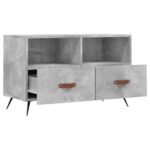Meuble TV Gris béton 80x36x50 cm Bois d'ingénierie – Image 4