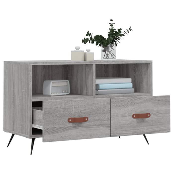 Meuble TV Sonoma gris 80x36x50 cm Bois d'ingénierie – Image 2