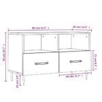 Meuble TV Blanc 80x36x50 cm Bois d'ingénierie – Image 10