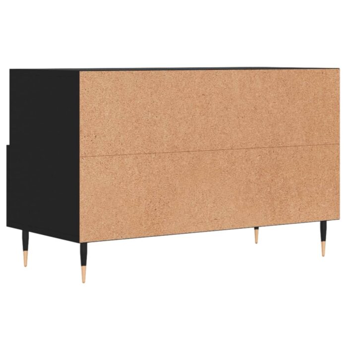 Meuble TV Noir 80x36x50 cm Bois d'ingénierie – Image 6