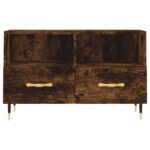 Meuble TV Chêne fumé 80x36x50 cm Bois d'ingénierie – Image 3