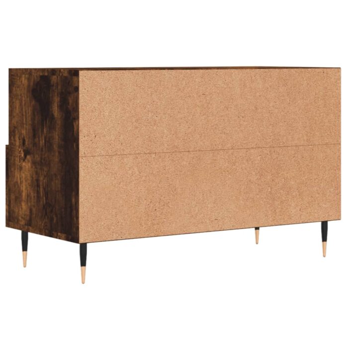 Meuble TV Chêne fumé 80x36x50 cm Bois d'ingénierie – Image 6