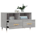 Meuble TV Sonoma gris 80x36x50 cm Bois d'ingénierie – Image 2