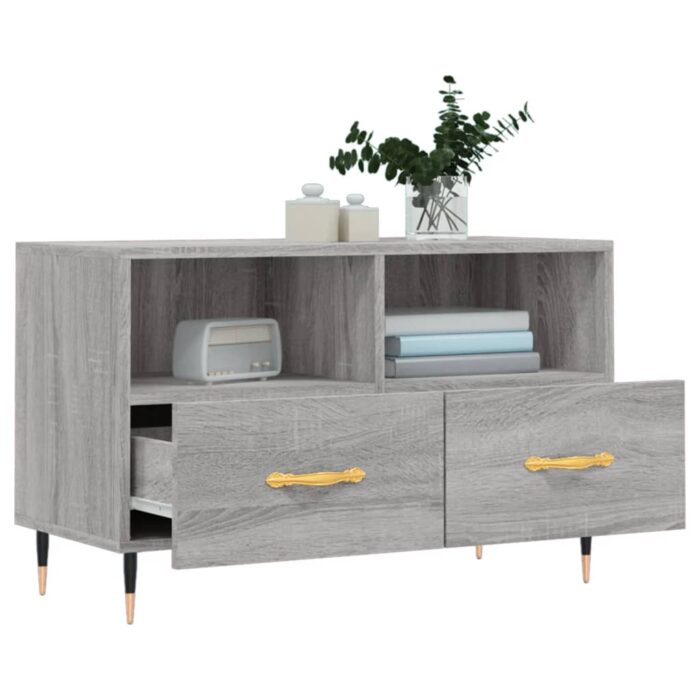 Meuble TV Sonoma gris 80x36x50 cm Bois d'ingénierie – Image 2