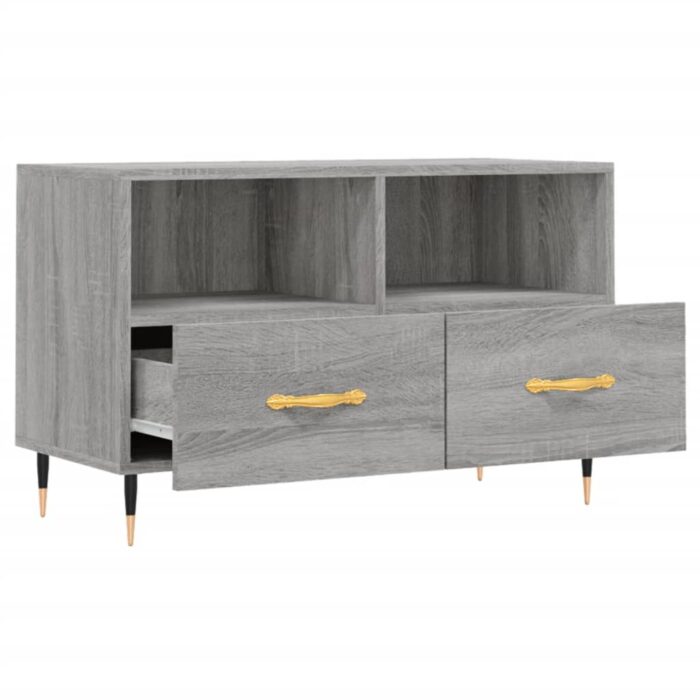 Meuble TV Sonoma gris 80x36x50 cm Bois d'ingénierie – Image 4