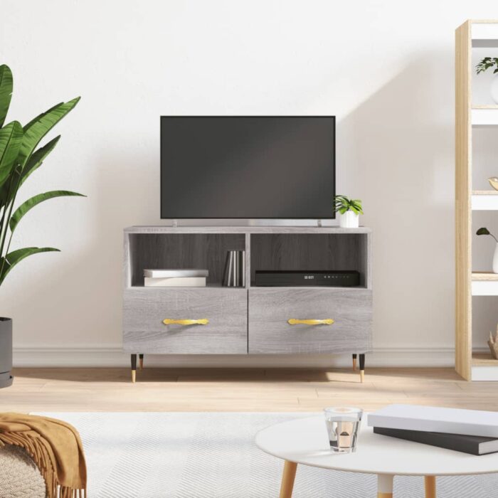 Meuble TV Sonoma gris 80x36x50 cm Bois d'ingénierie – Image 1