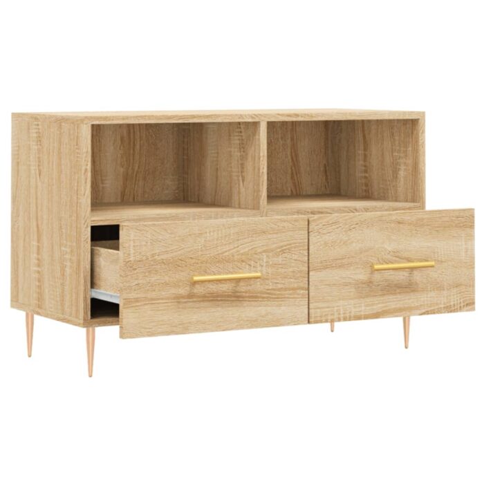 Meuble TV Chêne sonoma 80x36x50 cm Bois d'ingénierie – Image 4
