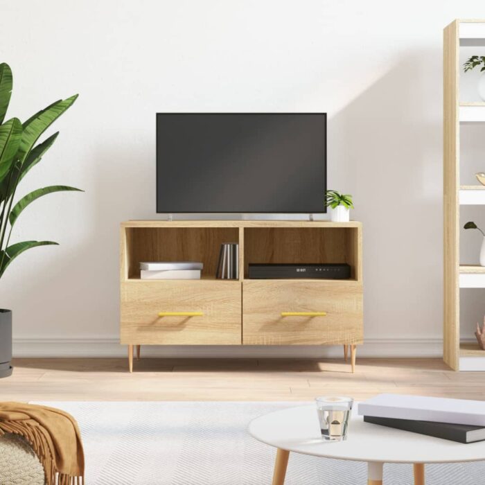 Meuble TV Chêne sonoma 80x36x50 cm Bois d'ingénierie – Image 1
