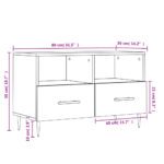Meuble TV Chêne fumé 80x36x50 cm Bois d'ingénierie – Image 10