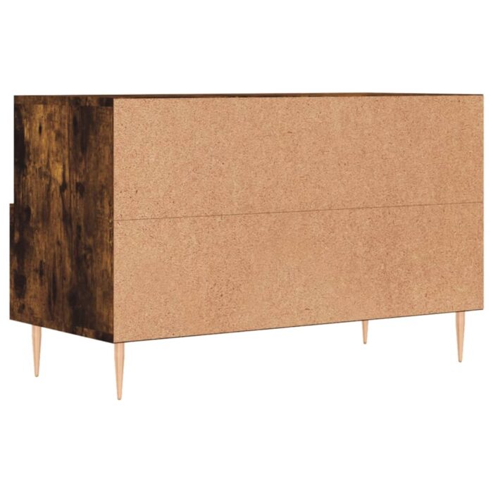 Meuble TV Chêne fumé 80x36x50 cm Bois d'ingénierie – Image 6