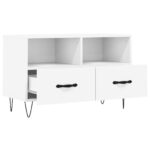 Meuble TV Blanc 80x36x50 cm Bois d'ingénierie – Image 4
