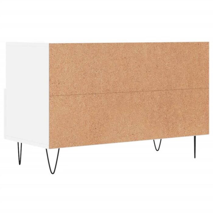 Meuble TV Blanc 80x36x50 cm Bois d'ingénierie – Image 6