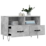 Meuble TV Gris béton 80x36x50 cm Bois d'ingénierie – Image 2