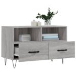 Meuble TV Sonoma gris 80x36x50 cm Bois d'ingénierie – Image 2