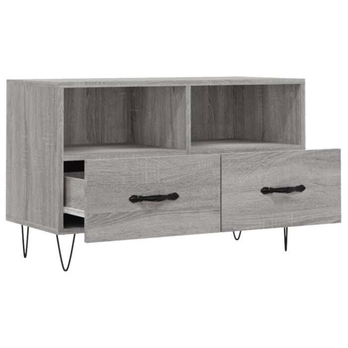 Meuble TV Sonoma gris 80x36x50 cm Bois d'ingénierie – Image 4