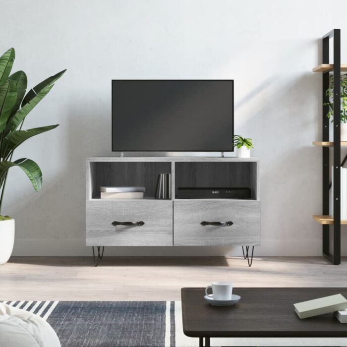 Meuble TV Sonoma gris 80x36x50 cm Bois d'ingénierie – Image 1