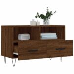 Meuble TV Chêne marron 80x36x50 cm Bois d'ingénierie – Image 2