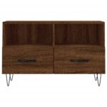Meuble TV Chêne marron 80x36x50 cm Bois d'ingénierie – Image 3