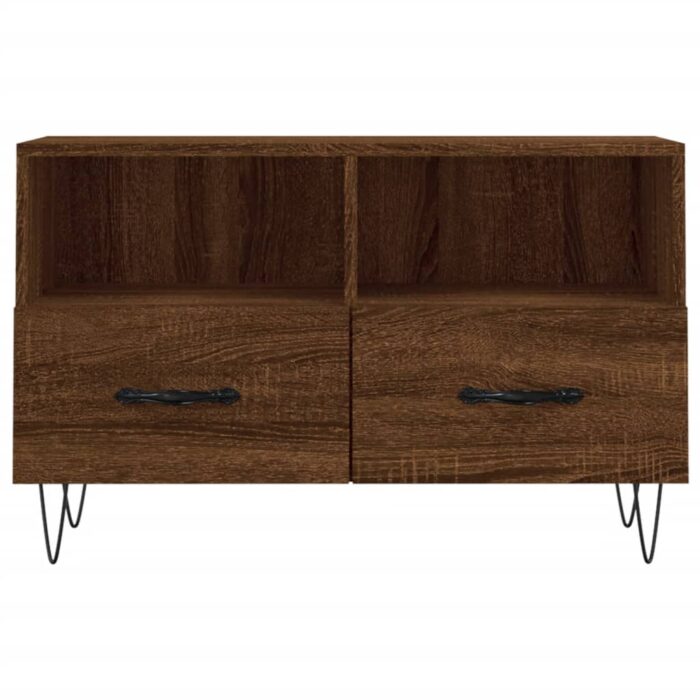 Meuble TV Chêne marron 80x36x50 cm Bois d'ingénierie – Image 3