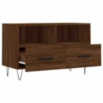 Meuble TV Chêne marron 80x36x50 cm Bois d'ingénierie – Image 4