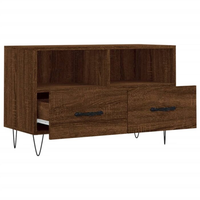 Meuble TV Chêne marron 80x36x50 cm Bois d'ingénierie – Image 4