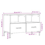 Meuble TV Noir 80x36x50 cm Bois d'ingénierie – Image 10