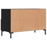 Meuble TV Noir 80x36x50 cm Bois d'ingénierie – Image 6