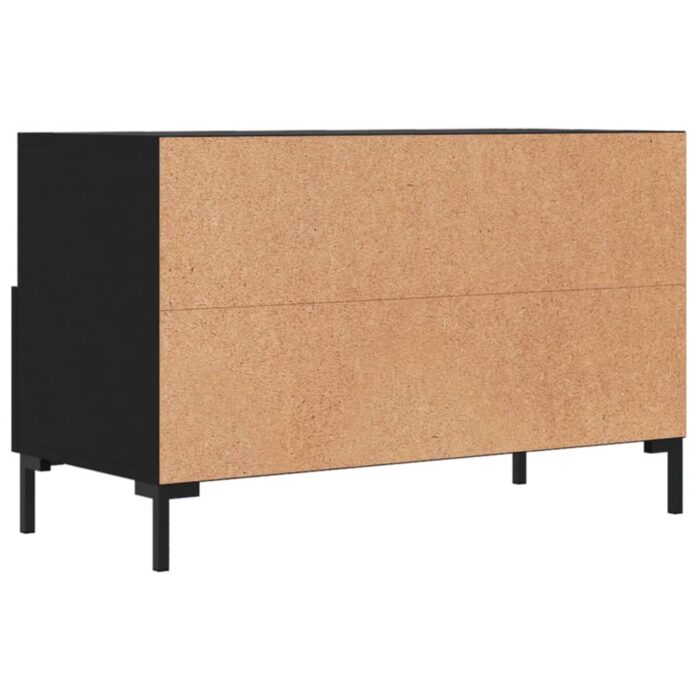 Meuble TV Noir 80x36x50 cm Bois d'ingénierie – Image 6