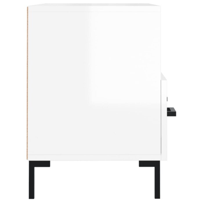 Meuble TV Blanc brillant 80x36x50 cm Bois d'ingénierie – Image 5