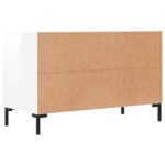 Meuble TV Blanc brillant 80x36x50 cm Bois d'ingénierie – Image 6