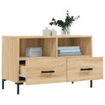 Meuble TV Chêne sonoma 80x36x50 cm Bois d'ingénierie – Image 2