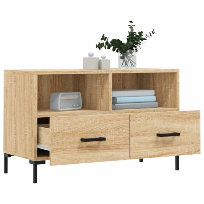 Meuble TV Chêne sonoma 80x36x50 cm Bois d'ingénierie – Image 2
