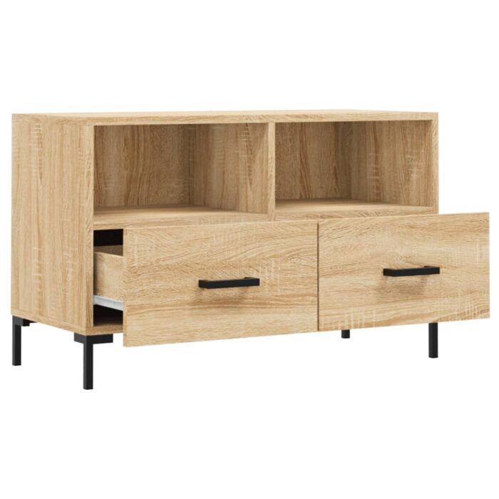 Meuble TV Chêne sonoma 80x36x50 cm Bois d'ingénierie – Image 4