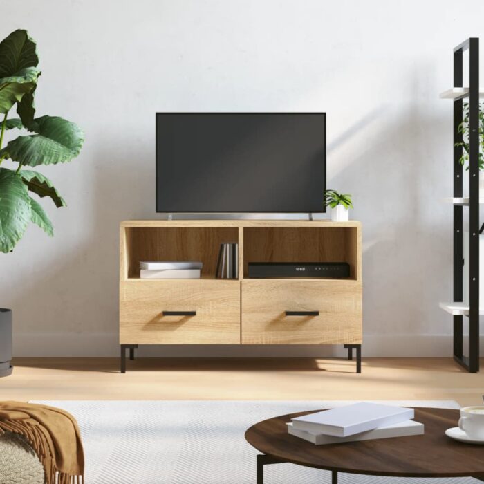 Meuble TV Chêne sonoma 80x36x50 cm Bois d'ingénierie – Image 1