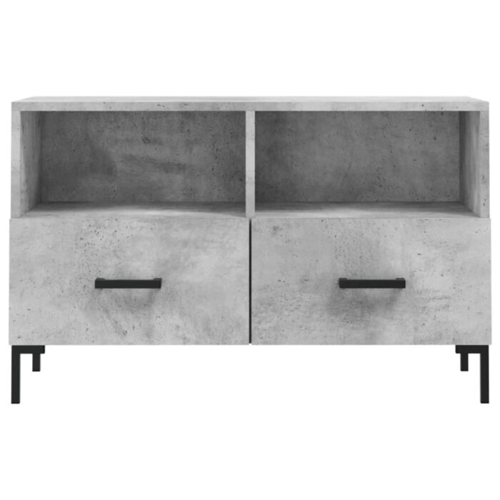 Meuble TV Gris béton 80x36x50 cm Bois d'ingénierie – Image 3