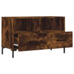 Meuble TV Chêne fumé 80x36x50 cm Bois d'ingénierie – Image 4