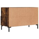 Meuble TV Chêne fumé 80x36x50 cm Bois d'ingénierie – Image 6