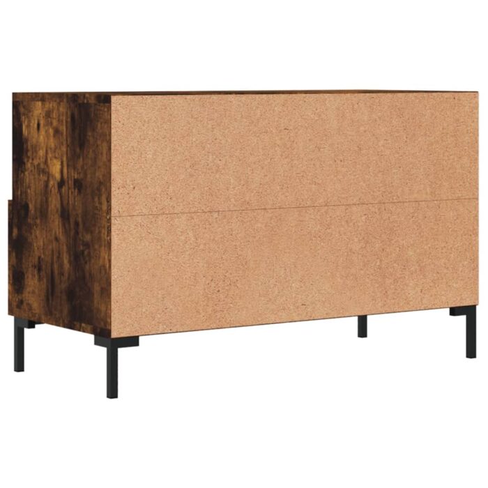 Meuble TV Chêne fumé 80x36x50 cm Bois d'ingénierie – Image 6