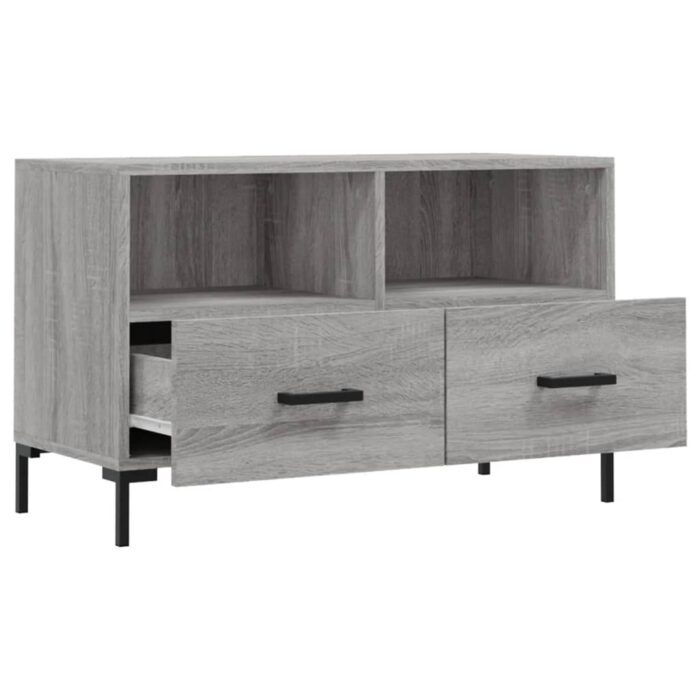 Meuble TV Sonoma gris 80x36x50 cm Bois d'ingénierie – Image 4