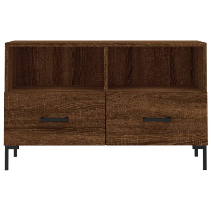 Meuble TV Chêne marron 80x36x50 cm Bois d'ingénierie – Image 3