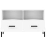 Meuble TV Blanc 80x36x50 cm Bois d'ingénierie – Image 3