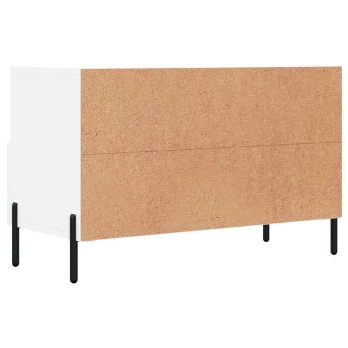 Meuble TV Blanc 80x36x50 cm Bois d'ingénierie – Image 6